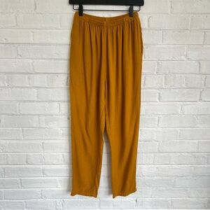Me & Arrow mustard linen blend pants